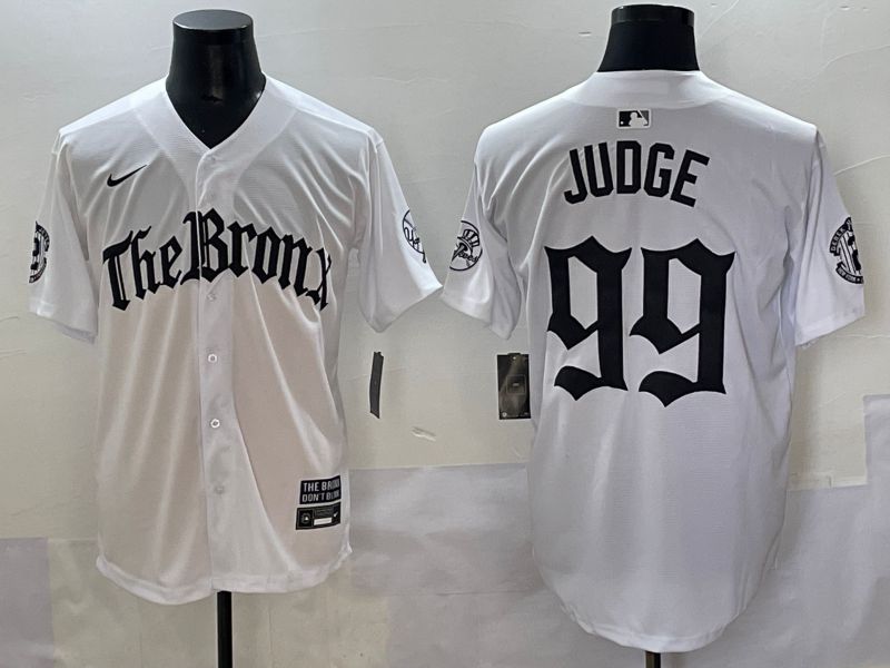 Men 2025 New York Yankees 99 Judge White Five generations Joint Name Nike MLB Jersey style 31